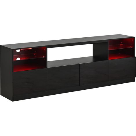 Mobile TV LED nero lucido 180 x 35 x 60 cm per TV fino a 75 pollici (1/5)