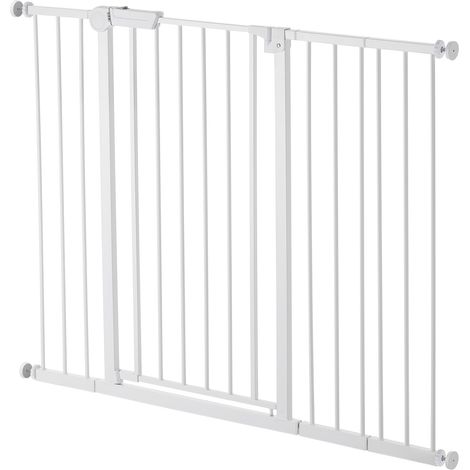 Mophorn Adjustable Baby Gate, 26-48 Inches Wide, 36 Inches Tall, Walk-Through Design for Child and Pet Safety, Pressure Mount with Wall Cups, One-Hand Operation, Suitable for Stairs and Doorways (1/5)