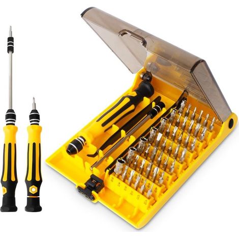 EASYCOMFORT Coffret tournevis de précision 45 en 1, kit embouts à griffes avec pince à épiler et rallonge pour réparation et entretien (1/5)