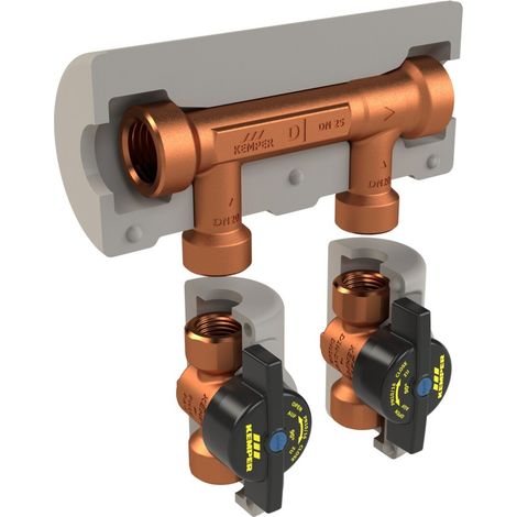 Grupo divisor de flujo Venturi Kemper KHS -dinámico-, para montaje en superficie, paso rosca interior, Figura 650 06, DN 40, DN 25, 6500604000