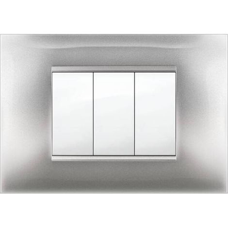 10 x PLACCA MIVIDA PLANA ALLUMINIO CHIARO 3P