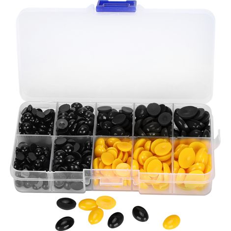 580Pcs Plastic Eyes Noses Flat Doll Teddy Bear Stuffed Animals DIY Making Toys Accessories(Black Yellow ) (1/5)