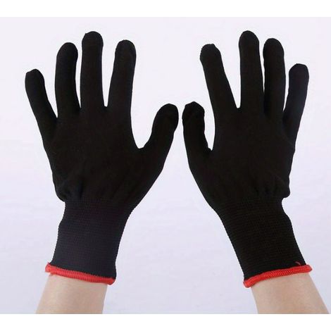 12 Paires Gants Travail Polyester/PU Taille 08 Noirs, Jardinage Bricolage Mécanique (1/5)