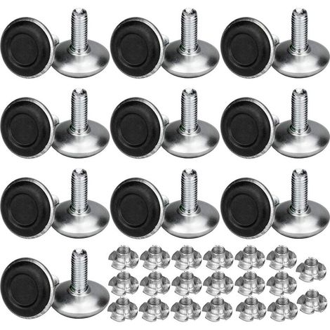 20 Pack Adjustable Furniture Legs, M8x20x30mm T-Thread Leveling Feet, Leveling Bracket Screws for Furniture Legs, Chairs, Tables (1/5)