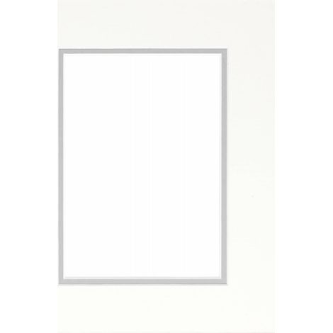 Passe-partout double blanc avec liseré gris 30x40 cm ouverture 20x30 cm