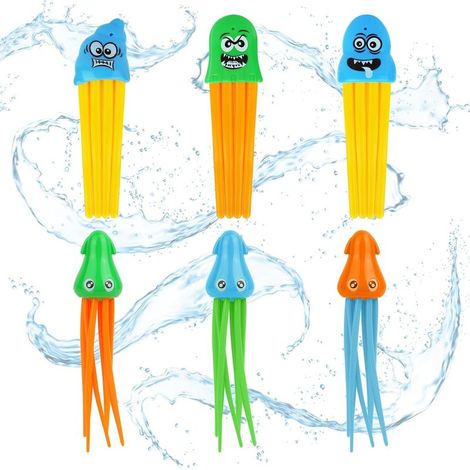 6pcs Jouet de Plongée Piscine, Méduse Pieuvre Jouets de Natation Jouet sous Eau été Jeux de Natation Piscine pour Adultes Enfants L'entraînement sous-Marin (1/5)