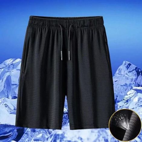 Short Homme En Soie De Glace - Maille Respirante Séchage Rapide - Pour Sport Et Détente Été - 1 Pièce (1/4)