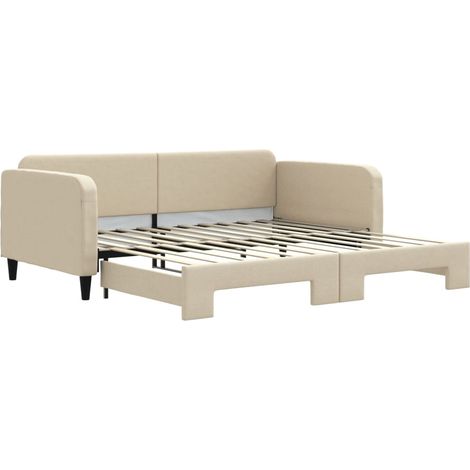 Maison Exclusive - Tagesbett Ausziehbar Creme 100x200 cm Stoff
