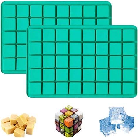 2er Set Silikonform Quadratisch 40 Kavitäten für Schokolade, Süßigkeiten, Eiswürfel