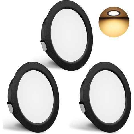 Set de 3 Spot LED Encastrable 230V 3W 4000K Blanc Neutre, 15mm Extra Plat Spots de Plafond 300LM Découpe du Plafond 55-58mm, IP44 Spot Salle de Bain, Blanc (1/5)
