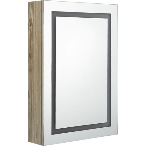Mueble de baño con espejo LED 50x13x70 cm roble 020006588 (1/5)