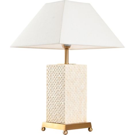Lampara Sobremesa Laton Hueso 14X36X57 Dorado (1/5)
