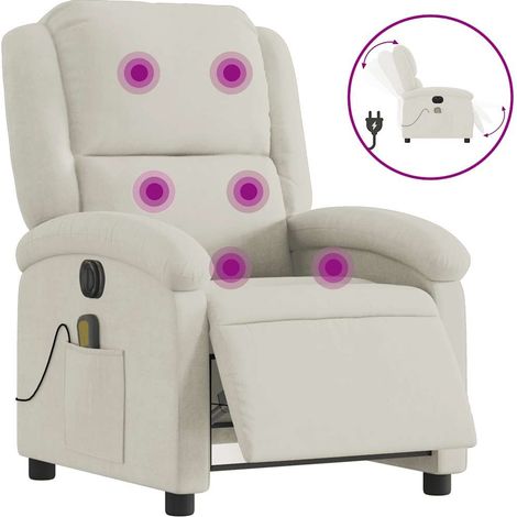 Maison Exclusive - Massagesessel Elektrisch Creme Samt