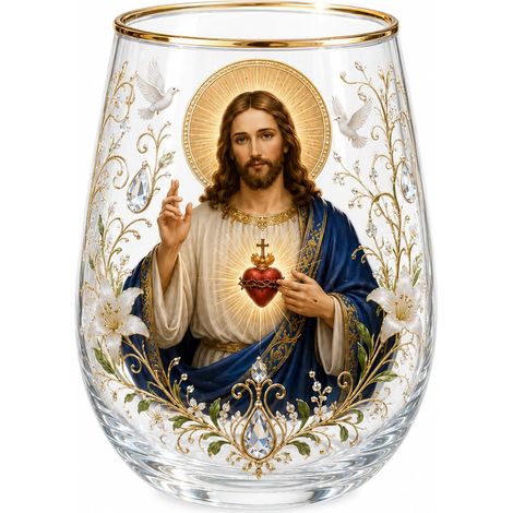 Tasse à thé en verre avec inscription « Morning Prayer » édition limitée 2026, collection Faith & Serenity, tasse à thé en verre transparent gaufré à motif floral chrétien pour prière, étude de la (1/5)