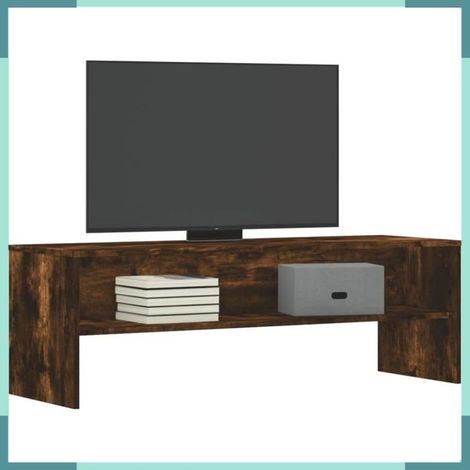 835564 Meuble TV chêne fumé 120x40x40 cm bois d'ingénierie (1/5)