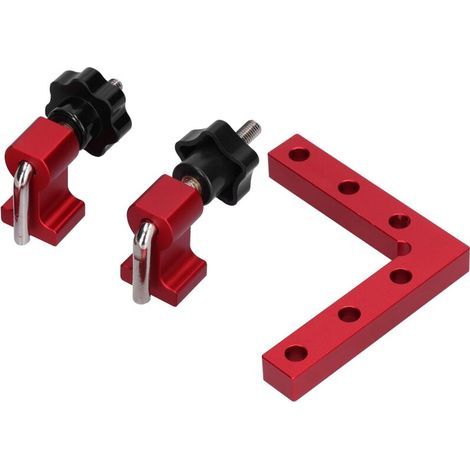 Étau d'angle 90° pour menuiserie, serre-joint en L pour fixation et positionnement de panneaux, 110mm