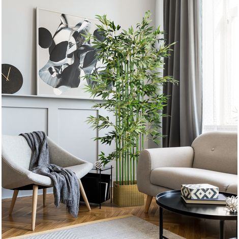 Bambou artificiel 180 cm en plastique vert, moderne sans entretien pour salon FLORAGRACE (1/5)