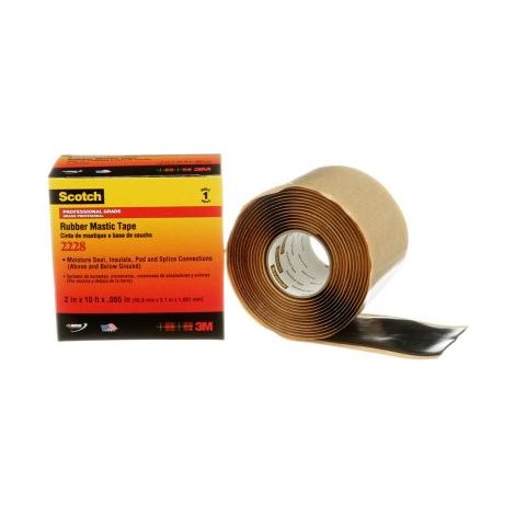 Ruban isolant 3M Scotch Rubber Mastic Tape 2228 en Caoutchouc éthylène propylène Noir 3m x 50.8mm x 1.65mm ( Prix pour Boîte de 10 )