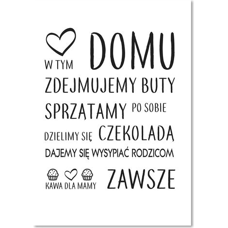 Tableau sur toile Dans cette maison inscription typographie 40x60 (1/5)