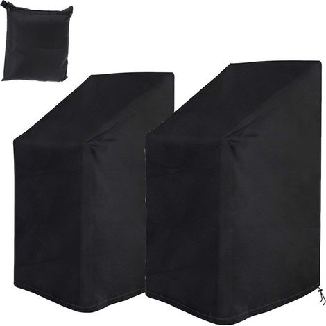Lot 2 Housses Chaise Jardin – Oxford 210D – Imperméable, Anti-UV, Résistant Froid – Empilable (1/5)