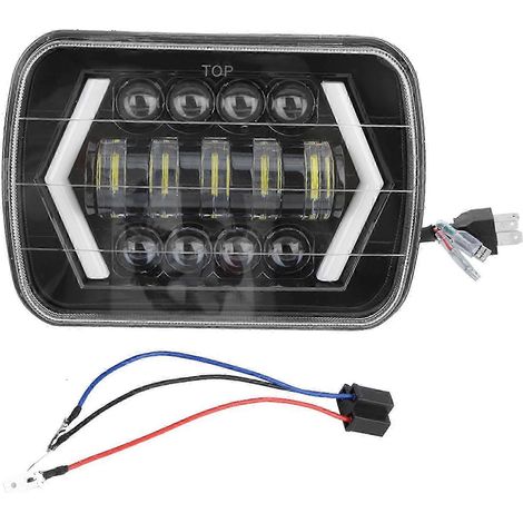 Phare avant carré de voiture à diodes électroluminescentes (DEL) de 300 W et 7 pouces, avec boîtier en aluminium, compatible avec Jeep Wrangler (1/5)