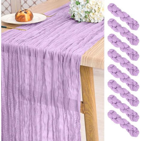 Lot de 8 Chemins de Table en étamine Violet Clair,55 x 300 cm (1/5)