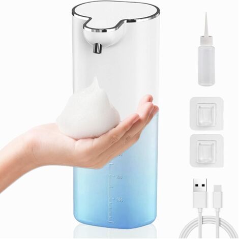 Distributore Automatico di Sapone a Muro Senza Contatto con Sensore, Ricaricabile USB, Impermeabile IPX5 per Cucina e Bagno (400 ML) - P9 (1/4)