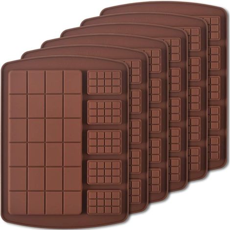 Lot de 6 moules en silicone pour chocolats, bonbons et barres énergétiques (1/4)
