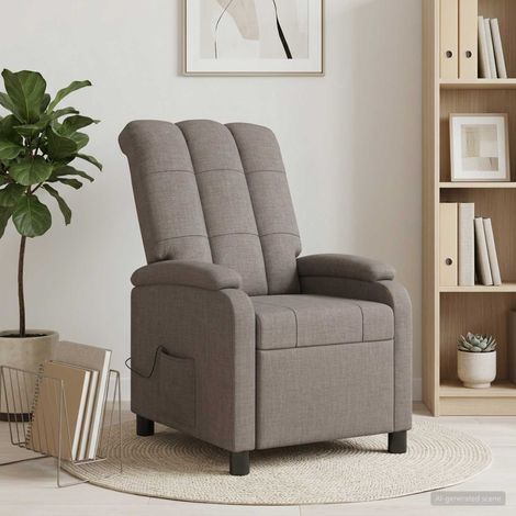 vidaXL Silla de masajes reclinable Topo Tela (1/5)