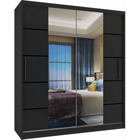 Schiebeschrank Belini 133 cm Mit Schubladen mit Spiegel eiche wotan eiche sonoma Hersteller (1/3)