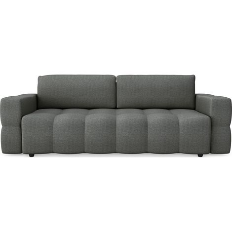 Canapé convertible coffre noyer 4 places en tissu tramé gris anthracite (1/5)