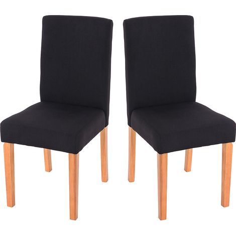 Juego de 2 sillas de cocina comedor en tela gris antracita con patas de madera clara diseño moderno 040002082