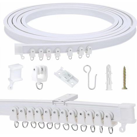 Supply 5-meter U-shaped and L-shaped plastic steel track sets, flexible and silent sliding tracks, including accessories. (1/5)