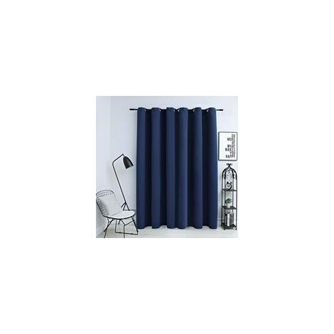 Verdunkelungsvorhang mit Metallösen, blau, 290 x 245 cm - Crezuo