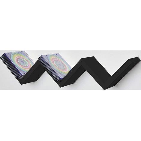 MENSOLA ZIG ZAG DIMENSIONI 59X12X12 CM IN COLORE NERO (1/5)