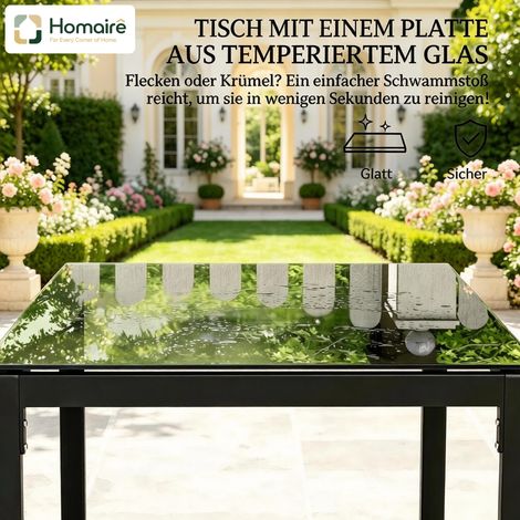 Chaise de jardin en verre, polyester, mousse, rotin, acier au carbone de couleur noire ManoMano (1/5)