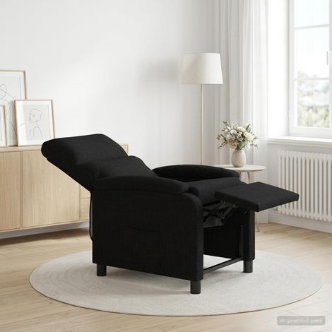 vidaXL Recliner Negro Tela (1/5)