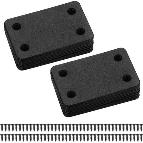 20 Pièces Plaques d'assemblage Perforée Plates, Fixation Droits Plats Plaques, Connecteurs Equerre Fixatio Plats, Connecteur Plaques de Raccord - 38x60 mm (Noir) (1/5)