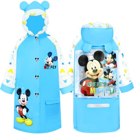 Imperméable Disney pour enfants, imperméable Spider-Man pour garçons et filles, imperméable imperméable pour écoliers et collégiens, imperméable bébé, imperméable Mickey Mouse bleu XL