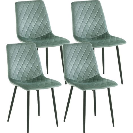 Set 4 Sedie 44x50x88 cm in Velluto Acquamarina (1/3)