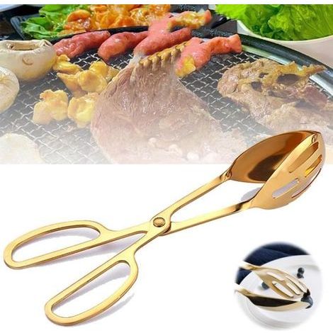 HONORNIC - Pince de Cuisine,Pince à Barbecue Anti-brûlure,Pinces alimentaires,Pince de Service,Pince à Griller en inox,pour Pâtisseries,Gâteaux (1/4)