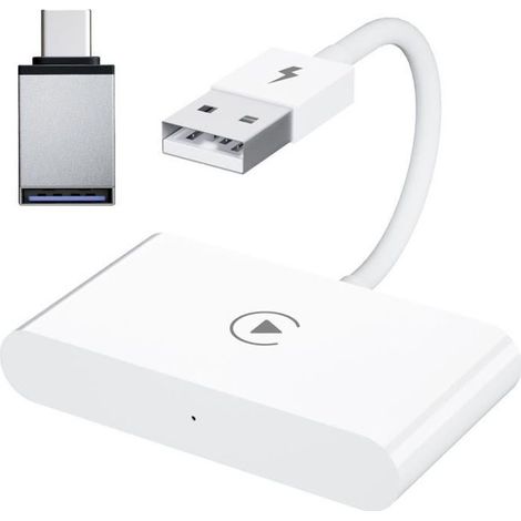Blanc - Adaptateur CarPlay sans fil pour voiture lPhone, Dongle Carplay sans fil Apple, WiFi 5GHz, mise à jou (1/4)