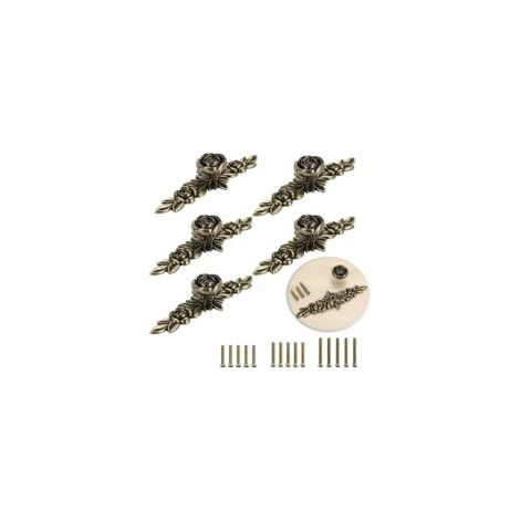 Poignées de porte en forme de feuille (5 pièces), boutons de porte rétro pour meubles, tiroirs, commodes, armoires et autres meubles - Crezuo (1/4)