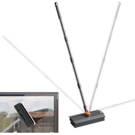 Brosse De Douche Outil Multifonction Réglable à Rotation 360 Degrés avec Brosse De Nettoyage Pour Sol pour Carrelage Terrasse Garage Joint Bois Patio Piscine Cuisine (1/5)