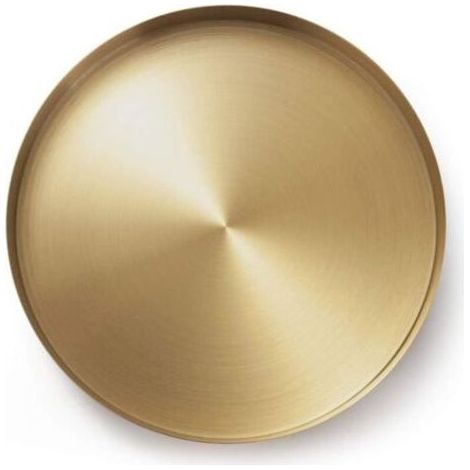 Plateau rond doré en métal, plateau de rangement décoratif pour bijoux, maquillage, articles de toilette, vaisselle de cuisine (1/4)