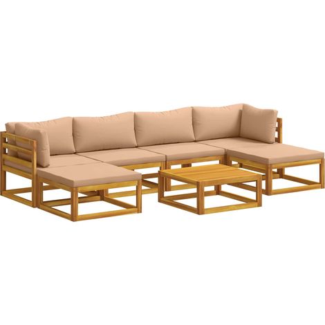 Ensemble de Canapés 7 pc Naturel bois – mobilier de jardin