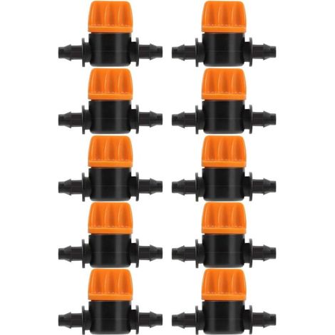 10 Pièces Vanne de Commutation D'irrigation Goutte à Goutte 4/7 Connecteur de Tube D'irrigation Connecteurs de Tuyau Vanne Barbelée Convient pour Jardin Agricole