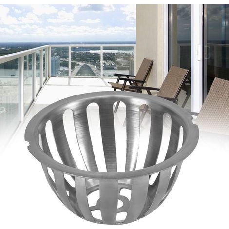 Le filtre en acier inoxydable (100 mm) bloque les feuilles, les graines et autres débris des gouttières, des siphons de sol et des balcons de jardin