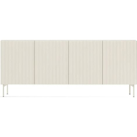 ZORA - Buffet 4 tiroirs 195cm -pieds en métal - Blanc (1/5)