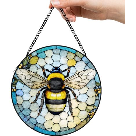 30 cmAttrape-soleil en verre coloré fleurs, panneau suspendu pour fenêtre, idée cadeau pour homme femme (1/5)